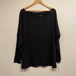 Athleta Black Long Sleeve Stretchy Activewear Shirt Size 2X